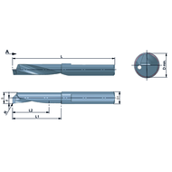 Bohr- & Schneideinsatz RDT.5-20R10, 5mm L1=20mm L2=15mm Dmin=4,7mm AL41F