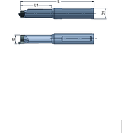 Klemmhalter R614.A016.3ST-Stahl 16x25mm Axial-Schneideinsatz-R/LS014 IK