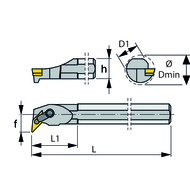 Bohrstange S25T MVUNL 16-K Anstellwinkel 93° für VN..1604..