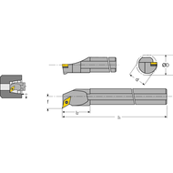 Bohrstange E08F SVLC-R-05 Anstellwinkel 95°, für VCGT 0501..