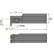 Bohrstange AMI-L-25-2 (Längsdrehen und Einstechen, innen) ø25 AD02-T8