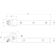 Glättewerkzeug 510-10U-45° 10x10mm, Schaftadapter 12x12 & 16x16, ohne Diamantsp.