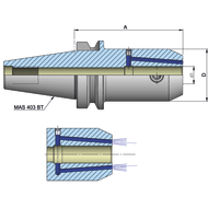 Fräseraufnahme (DIN6359) DIN ISO 7388-2 BT40, 6mm A=50mm mit KKB G2,5 25.000