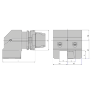 HSK-T 63 Werkzeughalter - Axial 25 rechts