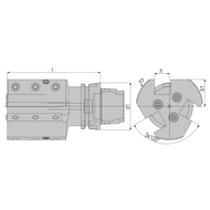HSK-T 63 Werkzeughalter - Axial 20 links