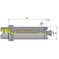 Aufsteckfräsdorn HSK-100 A 16X200 zylind. schwingungsgedämpft mit KKB