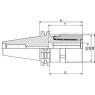 Kraftspannfutter UltraJet3.0® SK40 x ø20, A=8 0mm mit Düsendeckel