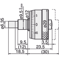 Einbaumessschraube 0-6,5mm (0,01mm) ohne Spannmutter, Trommel-ø 29mm