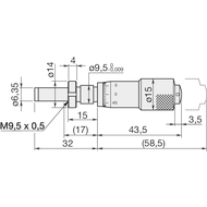 Einbaumessschraube 0-15mm (0,01mm) mit Spannmutter