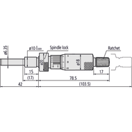 Einbaumessschraube 0-25mm (0,001mm) Spindelklemmung