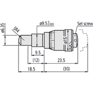 Einbaumessschraube 0-6,5mm (0,01mm) ballige Messfläche, ohne Spannmutter