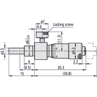 Einbaumessschraube 0-6,5mm (0,01mm) flache Messfläche, ohne Spannmutter