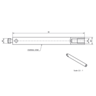 Taststiftverlängerung Stahl M2 L=30mm (entspr. M-5000-4162)
