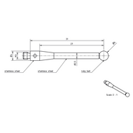 Taststift Edelstahl M3 S=4mm L=31mm Kugel Rubin