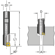 Wendeplatten-Auf- und Senkbohrer 10mm 1xCC..0602.. Weldon 12mm, IK