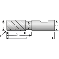 Alu-Schaftfräser VHM 3mm L2=16mm Z=3 kurz, HB, Kantenschutz-Fase, pol. Spiegel.