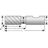 Schaftfräser VHM 40° Freist. 4mm Z=4 r=0,1 HB AlCrN