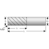 Alu-Einschneiden-Schaftfräser 30° VHM HSC 0,6mm Z=1 HA