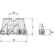 Plan-und Kopierfräser 52mm für 4 x OCKX/XCKX/RCKX/SAHT