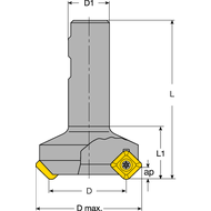 Schaftfräser 45° 25x100mm, Schaft-25mm, für 2 x SE..1204