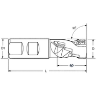 Schaftfräser 90° 25x100mm, Schaft-25mm, für 2 x AP..1604