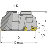 Planfräser 75° 50x16mm, für 3 x AP..1604