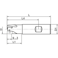 Schaftfräser 90° 16x85mm, Schaft-16mm, für 2 x AP..1003