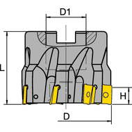 Eckfräser 90° 40x16x40mm, für 4 x APK.1604..