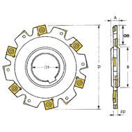 Scheibenfräser 100x27x4mm, für 12 x SNHX1102T