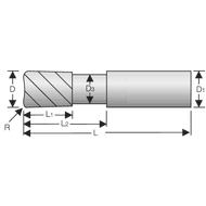 Torusfräser VHM 40° 6mm, R=0,1mm, Z=4 RockTec PRO