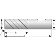 Schaftfräser VHM 35°/38° UT 3mm lang Z=4 HB, AlTiN