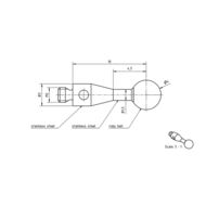 Taststift Edelstahl M2 S=4,0mm L=10mm Kugel Rubin