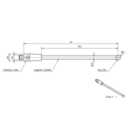 Taststift Wolframcarbid M2 S=2,0 L=40mm Kugel Rubin