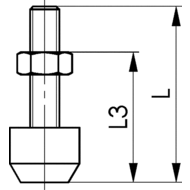 6880B-2 Andrückschraube, schwarz, Größe=2, Schraube DIN 933 = M6 x 25